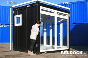 Afmeting kantoorunit/schaftunit 10ft